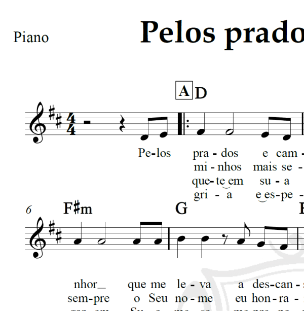 Pelos prados e campinas - Piano/Vocal