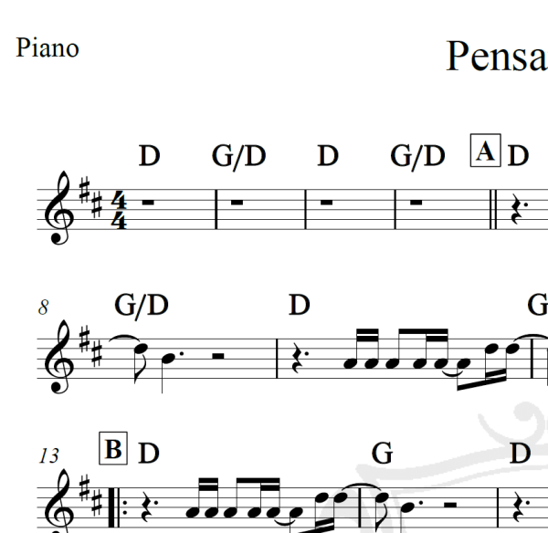 Pensamentos - Roberto Carlos - Piano