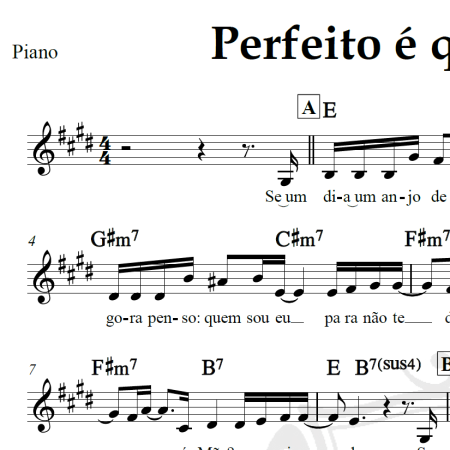 Perfeito é quem te criou - Piano/Vocal