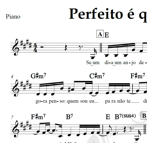 Perfeito é quem te criou - Piano/Vocal
