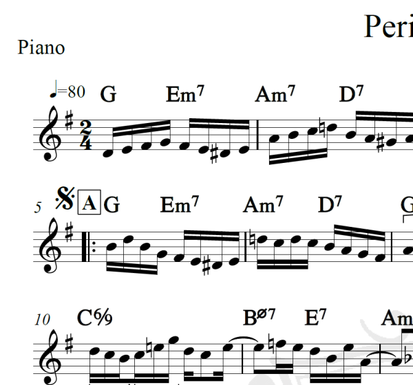 Perigoso - Piano