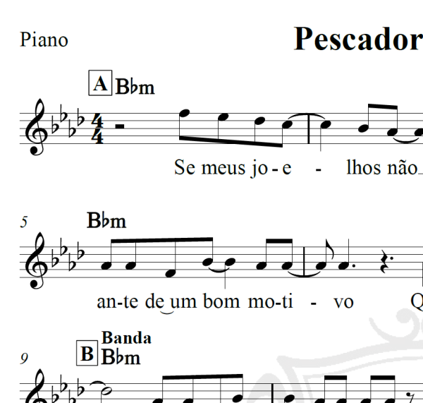 Pescador de ilusões - O Rappa - Piano/Vocal