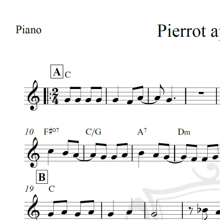 Pierrot apaixonado - Piano