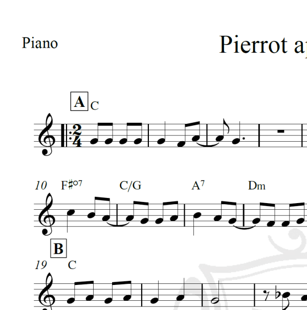 Pierrot apaixonado - Piano