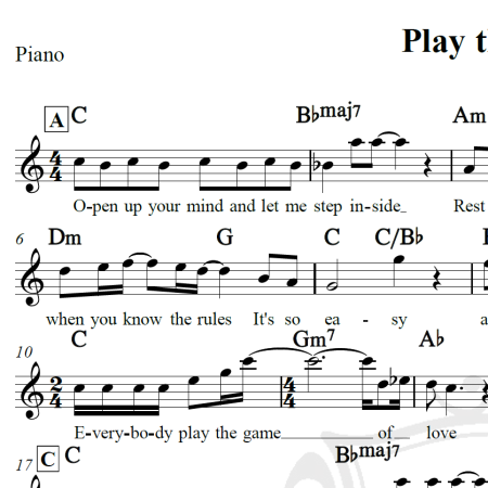 Play the game - Queen - Piano/Vocal