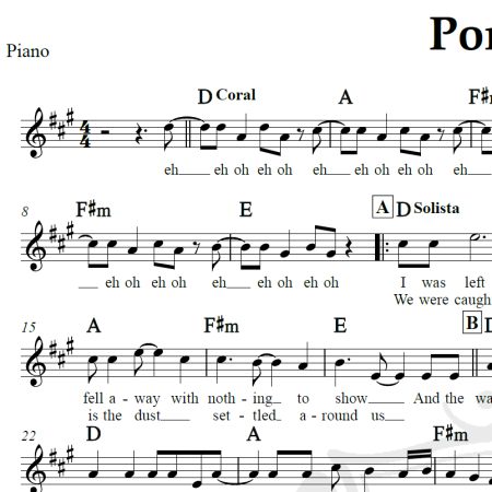 Pompeii - Bastille - Piano/Vocal