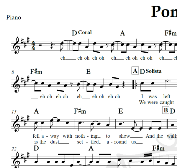 Pompeii - Bastille - Piano/Vocal