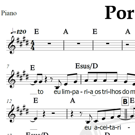 Por você - Barão Vermelho - Piano/Vocal