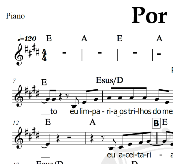 Por você - Barão Vermelho - Piano/Vocal