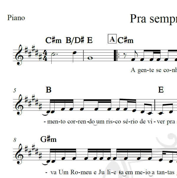 Pra sempre com você - Jorge e Mateus - Piano/Vocal