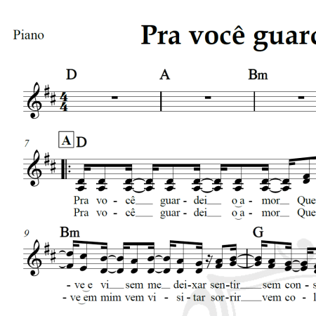 Pra você guardei o meu amor - Nando Reis - Piano/Vocal