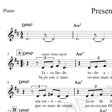 Presente do céu - Thiaguinho e Gloria Groove - Piano/Vocal