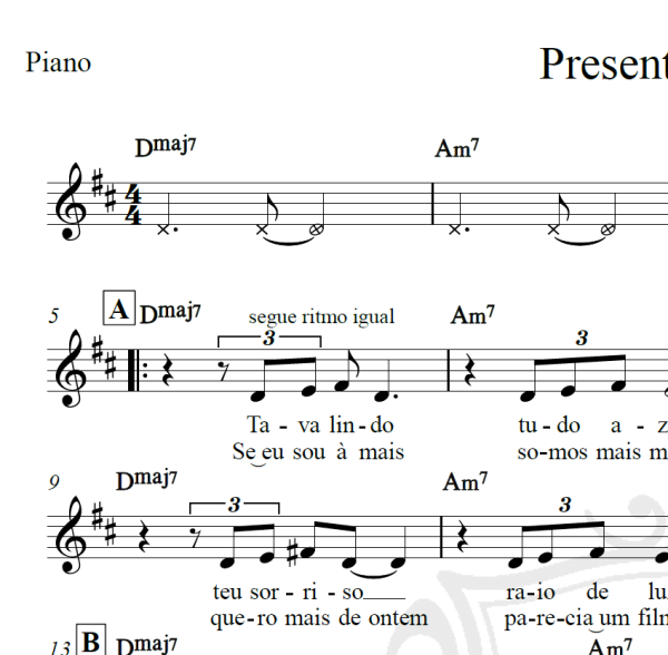 Presente do céu - Thiaguinho e Gloria Groove - Piano/Vocal