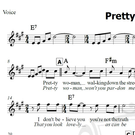 Pretty Woman - Roy Orbinson - Piano/Vocal