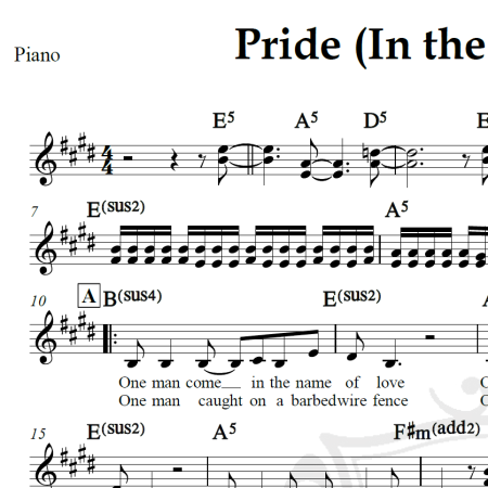 Pride (In the name of love) - U2 - Piano/Vocal