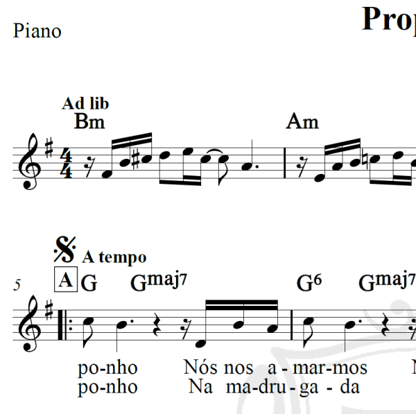 Proposta - Roberto Carlos - Piano/Vocal