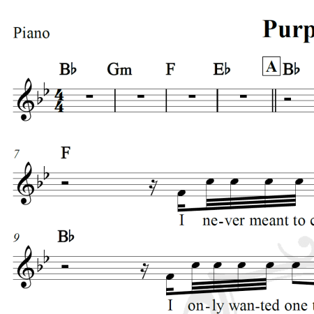 Purple rain - Prince - Piano/Vocal