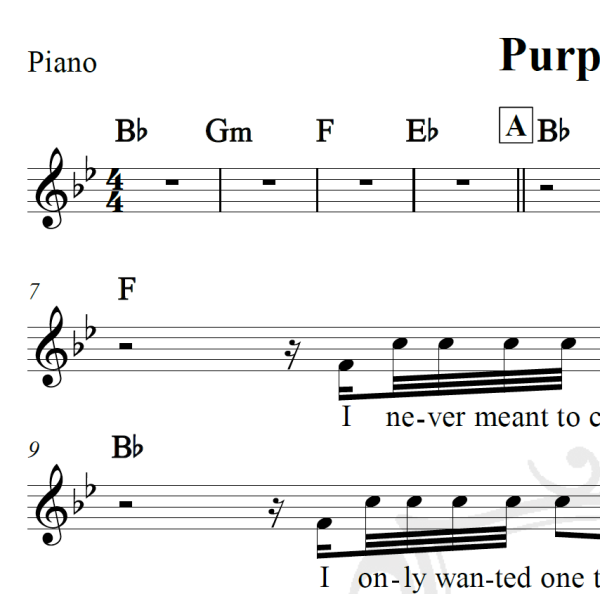Purple rain - Prince - Piano/Vocal