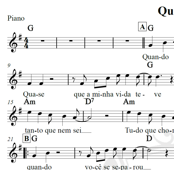 Quando - Roberto Carlos - Piano/Vocal