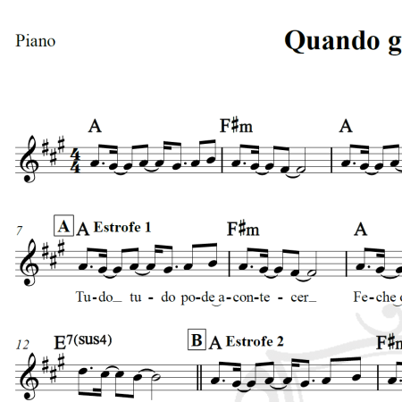 Quando gira o mundo - Fábio Júnior - Piano/Vocal