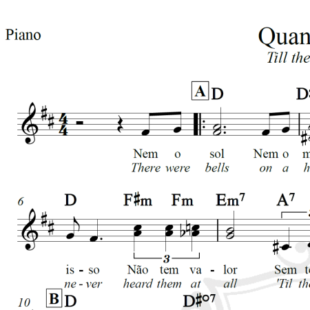 Quando te vi (Till there was you) - Beto Guedes - Piano/Vocal