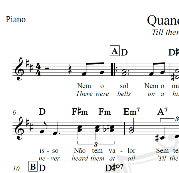 Quando te vi (Till there was you) - Beto Guedes - Piano/Vocal