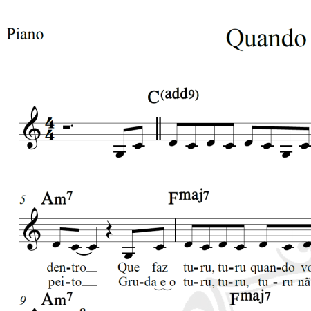 Quando você passa (Turu turu) - Sandy e Júnior - Piano/Vocal