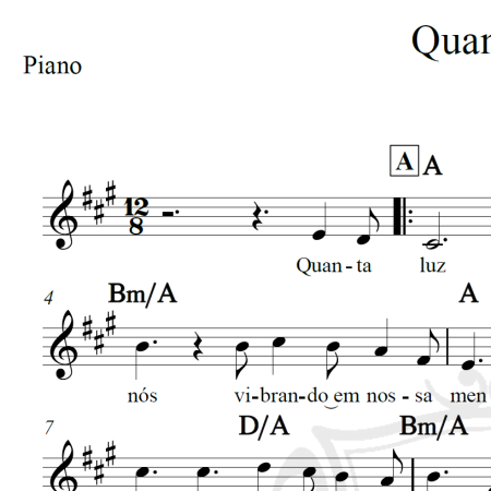 Quanta luz - Piano/Vocal