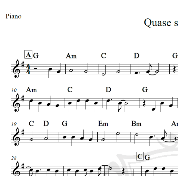 Quase sem querer - Legião Urbana - Piano