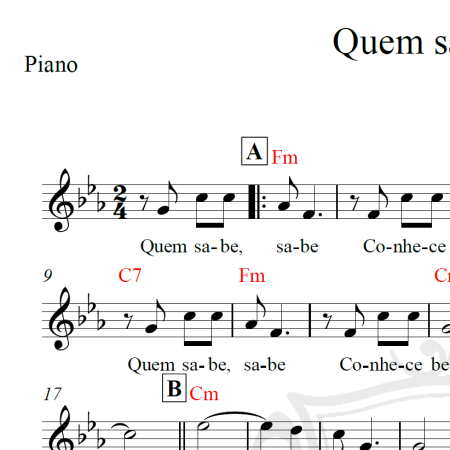 Quem sabe, sabe - Piano/Vocal