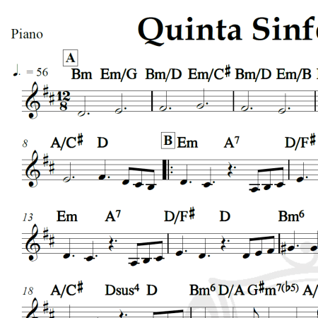 Quinta Sinfonia (2º movimento) - Tchaikowsky - Piano