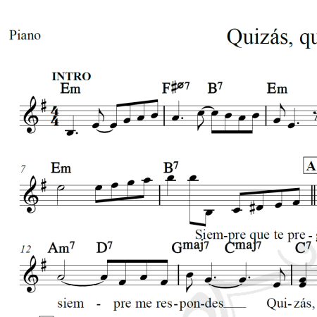 Quizás, quizás, quizás - Piano/Vocal