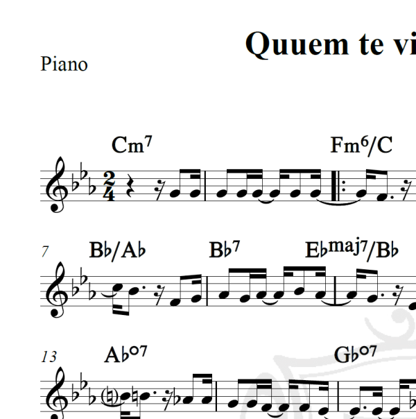 Quem te viu, quem te vê - Chico Buarque - Piano