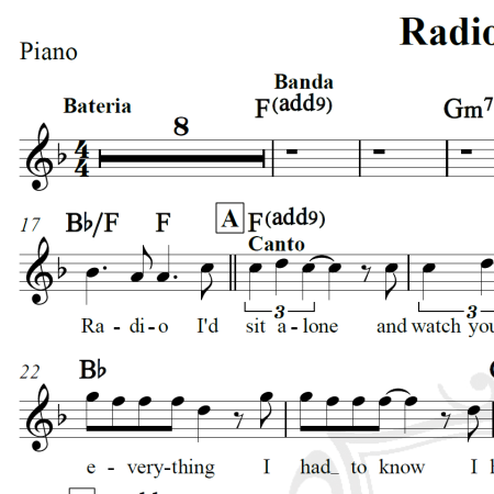 Radio Ga Ga - Queen - Piano/Vocal