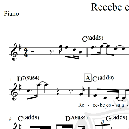 Recebe essa aliança - Piano/Vocal
