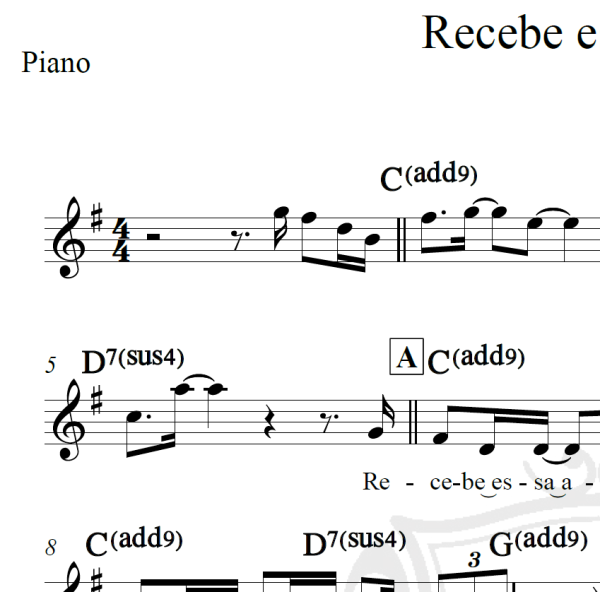 Recebe essa aliança - Piano/Vocal