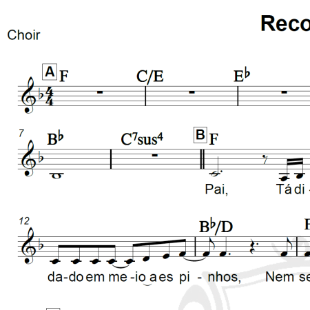 Recomeçar - Aline Barros - Piano/Vocal