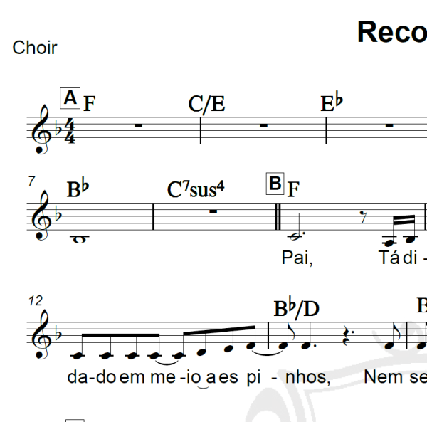 Recomeçar - Aline Barros - Piano/Vocal
