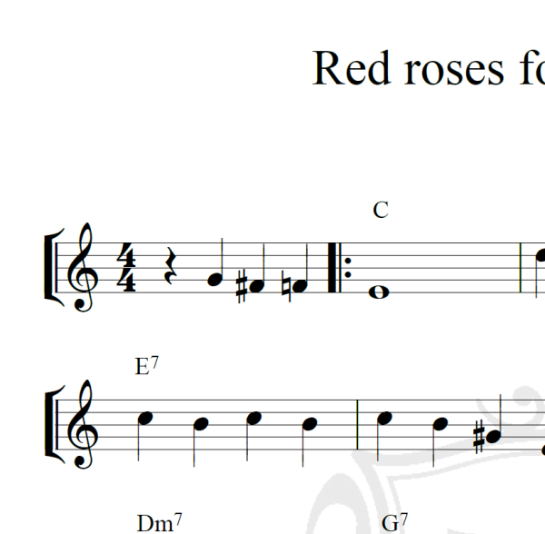 Red roses for a blue lady - Piano