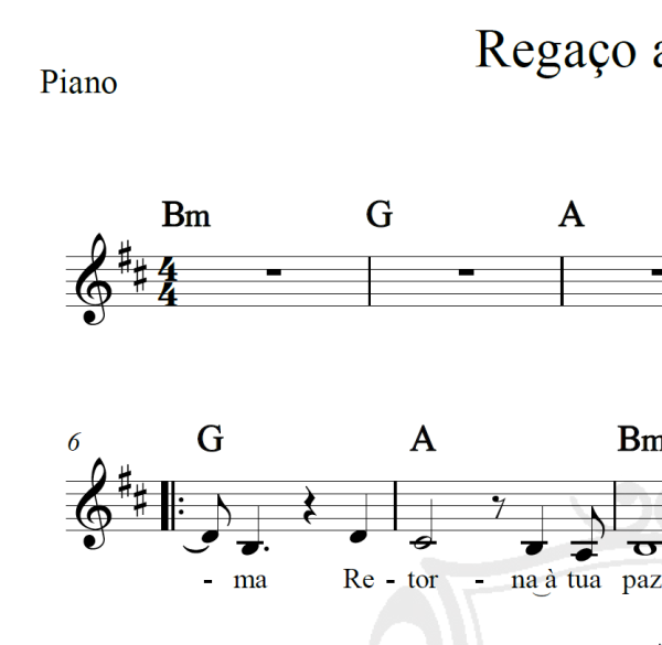 Regaço acolhedor - Piano/Vocal