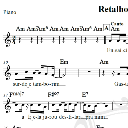 Retalhos de cetim - Benito de Paula - Piano/Vocal