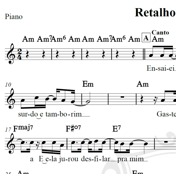 Retalhos de cetim - Benito de Paula - Piano/Vocal