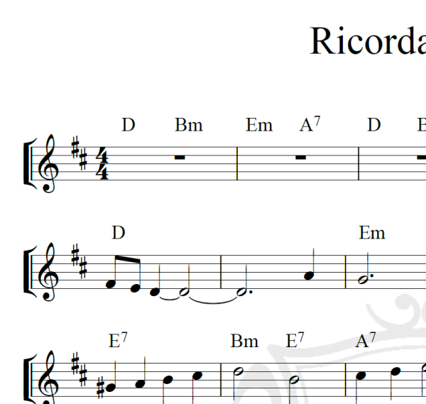 Ricordati di me - Piano