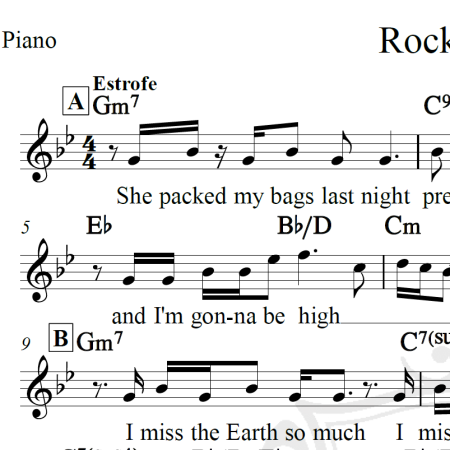 Rocket Man - Elton John - Piano/Vocal