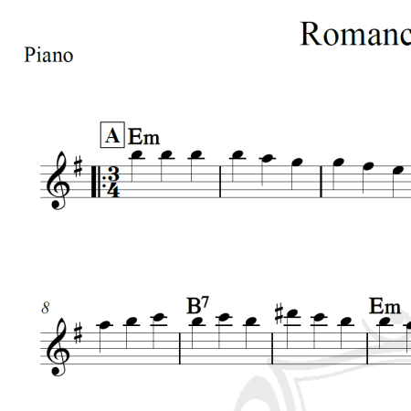 Romance de amor - Tárrega - Piano