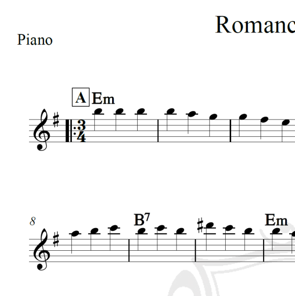 Romance de amor - Tárrega - Piano