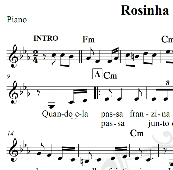 Rosinha dos limões - Piano/Vocal