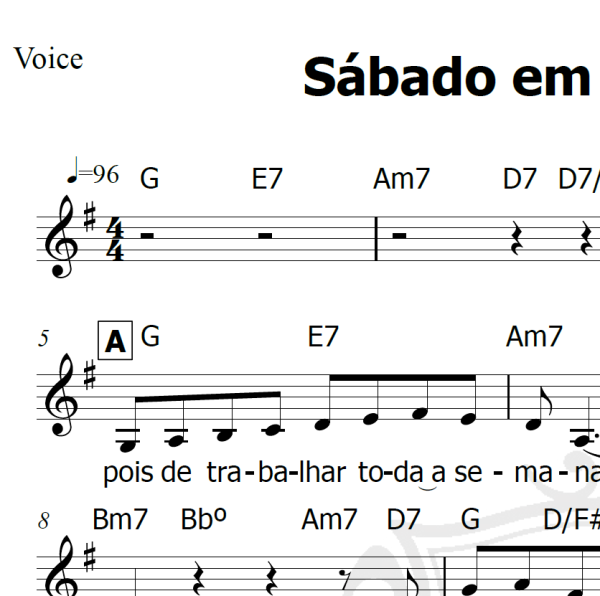 Sábado em Copacabana - Dorival Caymmi - Piano/Vocal