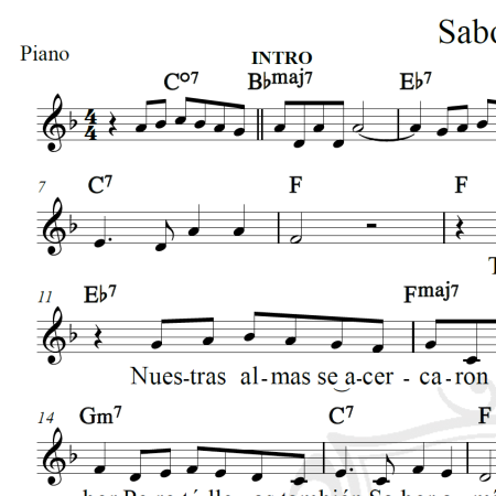 Sabor a mi - Piano/Vocal