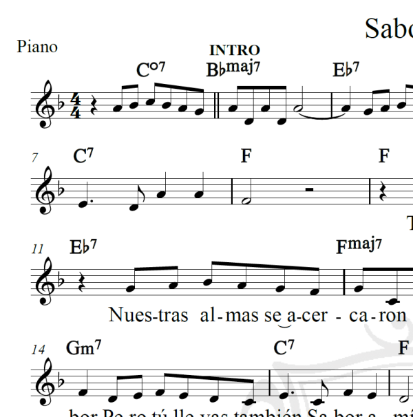 Sabor a mi - Piano/Vocal